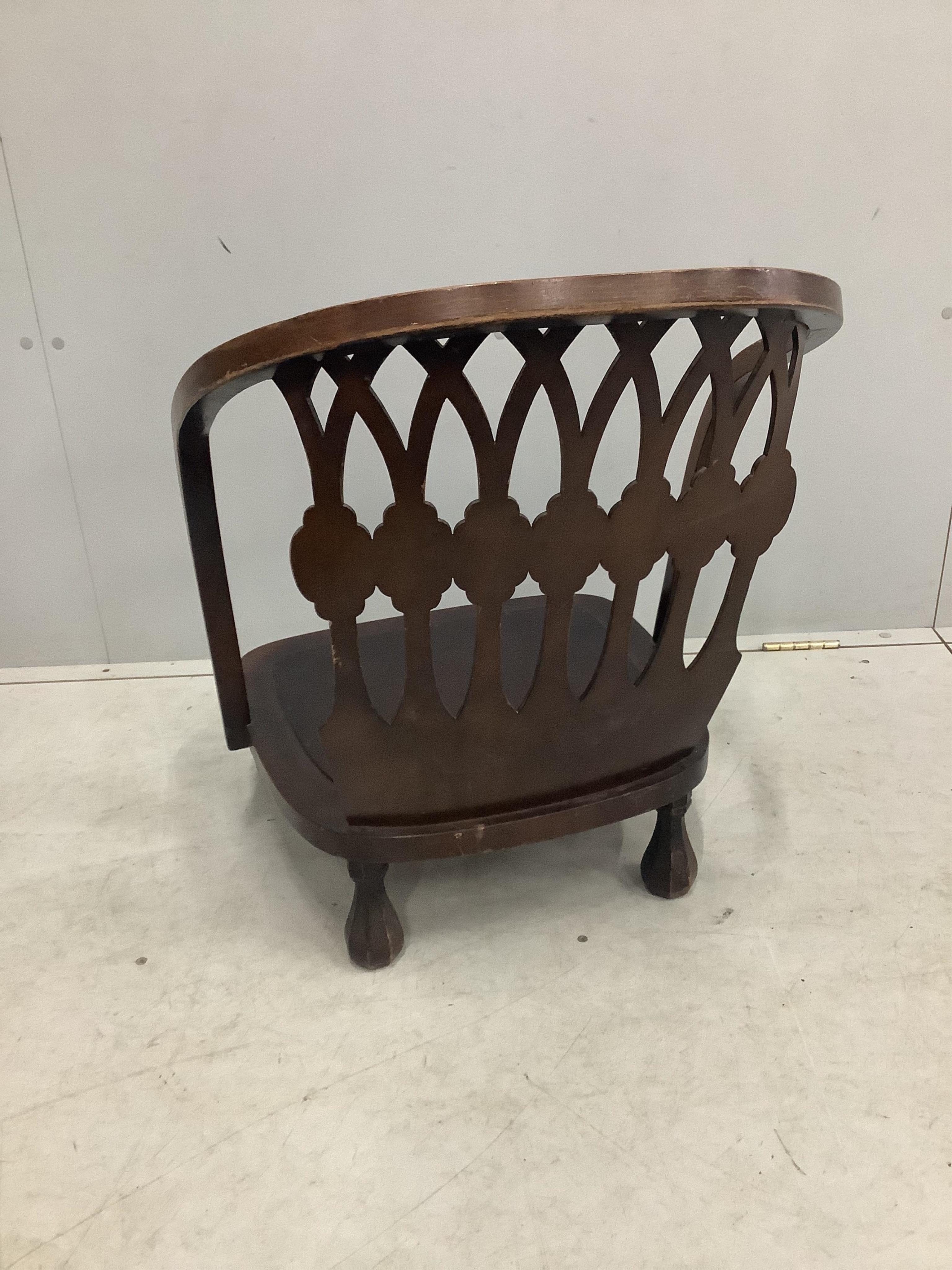 A bentwood bedroom chair, width 54cm, depth 46cm, height 67cm. Condition - fair